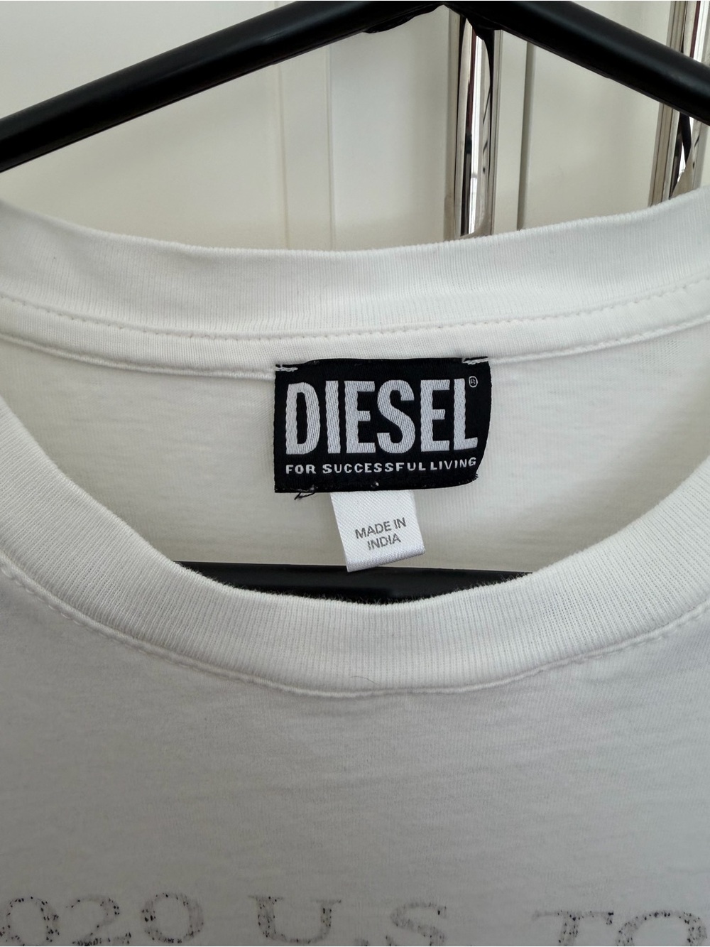 Diesel White Crewneck Short Sleeve Tee
